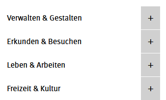 Screenshot der Navigation